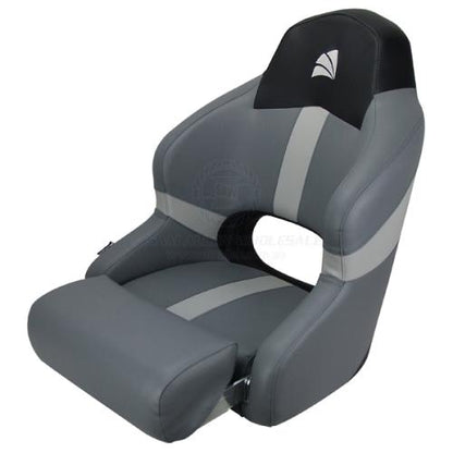 Relaxn "Reef" Series Boat Seat - Grey/Black Carbon