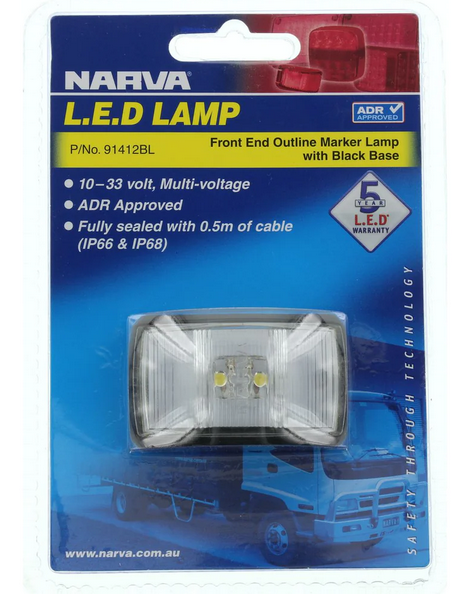 Narva Front Marker Light Clear LED 9 to 33V - 91412BL