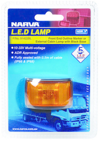 Narva 91422BL 10-33 Volt Model 14 LED Side Marker External Cabin Or Front End Outline Marker Lamp