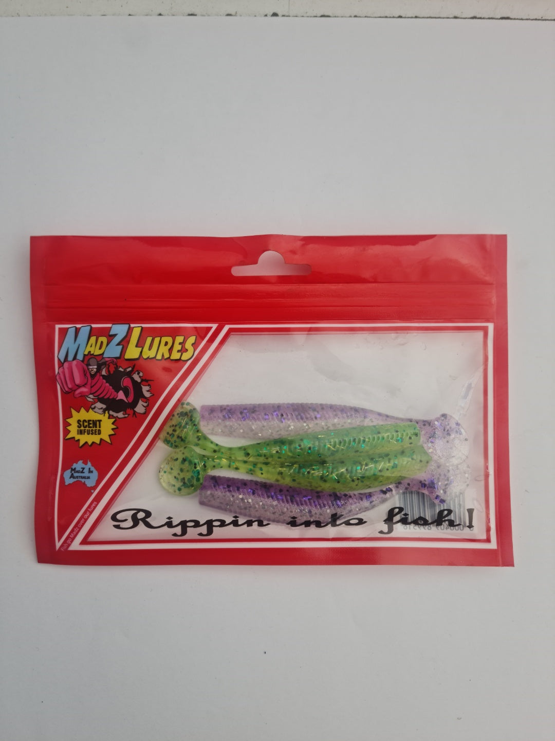 MadZ Lures Paddle Tail Green/Purple