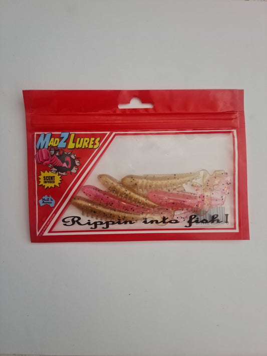 MadZ Lures Curl Tail Pink/Gold